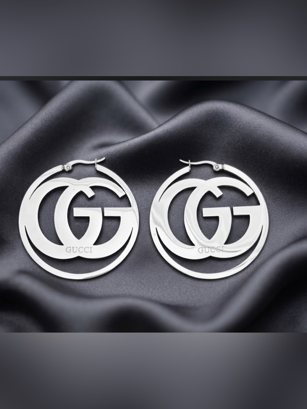 Fashion Jewelry Silver-Tone Interlocking Hoop Earrings